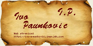 Ivo Paunković vizit kartica